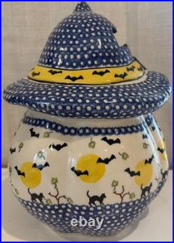 Vena Polish Pottery Jack O Lantern Candle Holder 13 Iza Supnicnin 510-B-269-Q2