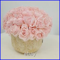 Venus Et Fleur Terre Blush Pink Roses In Travertine Vase