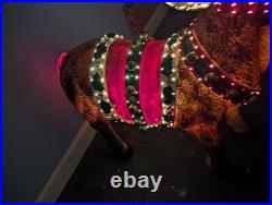 Very Rare Holiday Living 28 Fiber Optic Outdoor Light up Reindeer Tested