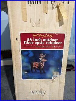 Very Rare Holiday Living 28 Fiber Optic Outdoor Light up Reindeer Tested