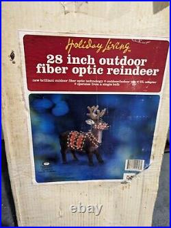 Very Rare Holiday Living 28 Fiber Optic Outdoor Light up Reindeer Tested