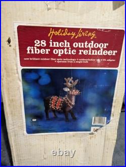 Very Rare Holiday Living 28 Fiber Optic Outdoor Light up Reindeer Tested