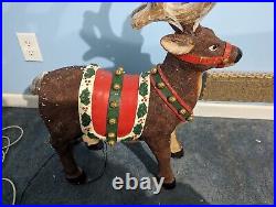 Very Rare Holiday Living 28 Fiber Optic Outdoor Light up Reindeer Tested