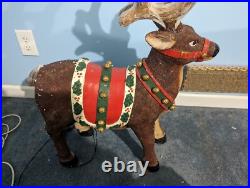 Very Rare Holiday Living 28 Fiber Optic Outdoor Light up Reindeer Tested