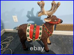 Very Rare Holiday Living 28 Fiber Optic Outdoor Light up Reindeer Tested