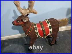 Very Rare Holiday Living 28 Fiber Optic Outdoor Light up Reindeer Tested