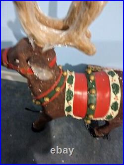 Very Rare Holiday Living 28 Fiber Optic Outdoor Light up Reindeer Tested
