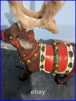 Very Rare Holiday Living 28 Fiber Optic Outdoor Light up Reindeer Tested