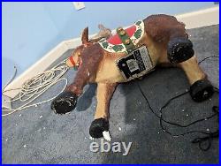 Very Rare Holiday Living 28 Fiber Optic Outdoor Light up Reindeer Tested