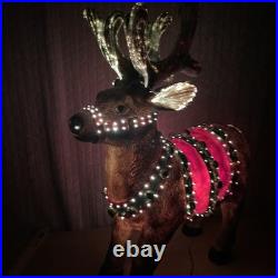 Very Rare Holiday Living 28 Fiber Optic Outdoor Light up Reindeer Tested READ