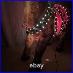 Very Rare Holiday Living 28 Fiber Optic Outdoor Light up Reindeer Tested READ