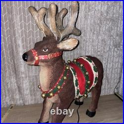 Very Rare Holiday Living 28 Fiber Optic Outdoor Light up Reindeer Tested READ
