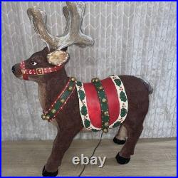 Very Rare Holiday Living 28 Fiber Optic Outdoor Light up Reindeer Tested READ