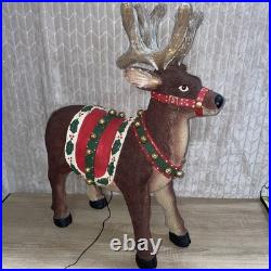 Very Rare Holiday Living 28 Fiber Optic Outdoor Light up Reindeer Tested READ
