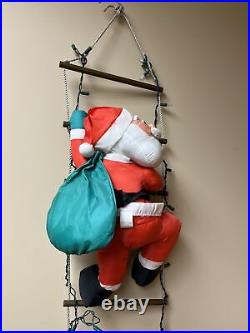 Very Rare Santa and His Helpers Plush Ladder Lights 8 Foot Christmas Decoration