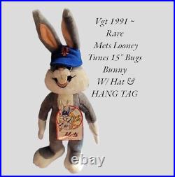 Vgt 1991 Rare NY Mets Looney Tunes 15 Bugs Bunny With Hat & HANG TAG EVC