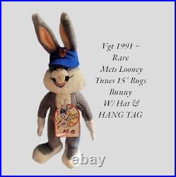 Vgt 1991 Rare NY Mets Looney Tunes 15 Bugs Bunny With Hat & HANG TAG EVC