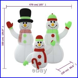 VidaXL Inflatable Snowman Family Multicolor Oxford fabric with PU coating