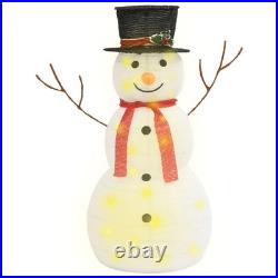 VidaXL Snowman Figure White Fabric 35.4 in Decorative Inlays VidaXL Snowman Figure White Fabric 35.4 in Decorative Inlays