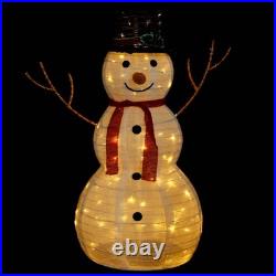 VidaXL Snowman Figure White Fabric 35.4 in Decorative Inlays VidaXL Snowman Figure White Fabric 35.4 in Decorative Inlays