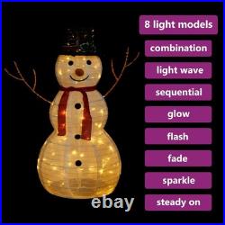 VidaXL Snowman Figure White Fabric 35.4 in Decorative Inlays VidaXL Snowman Figure White Fabric 35.4 in Decorative Inlays
