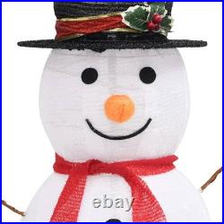 VidaXL Snowman Figure White Fabric 35.4 in Decorative Inlays VidaXL Snowman Figure White Fabric 35.4 in Decorative Inlays