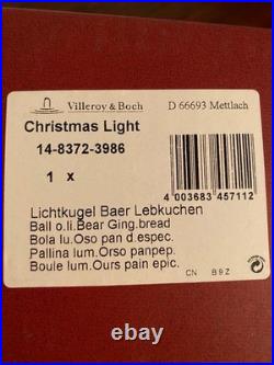 Villeroy & Boch Christmas Lighted Bear Heart Ceramic Ornament 14-8372-3986