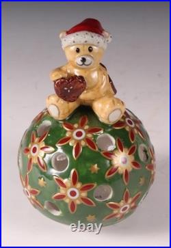Villeroy & Boch Christmas Lighted Bear Heart Ceramic Ornament 14-8372-3986