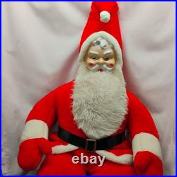 Vintage 1950 Store Display 54 Plastic/Rubber Face Plush Christmas Santa Clause