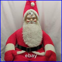 Vintage 1950 Store Display 54 Plastic/Rubber Face Plush Christmas Santa Clause