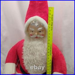 Vintage 1950 Store Display 54 Plastic/Rubber Face Plush Christmas Santa Clause