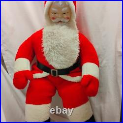 Vintage 1950 Store Display 54 Plastic/Rubber Face Plush Christmas Santa Clause