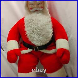 Vintage 1950 Store Display 54 Plastic/Rubber Face Plush Christmas Santa Clause