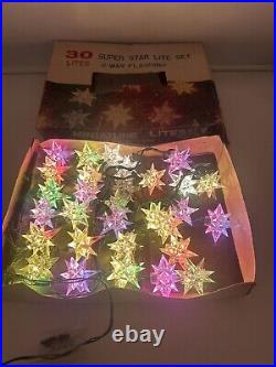 Vintage 1950s 30 Super Star Lites Set 3 Way Flashing Weatherproof Miniature
