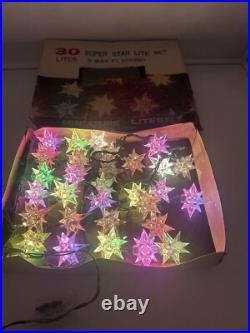 Vintage 1950s 30 Super Star Lites Set 3 Way Flashing Weatherproof Miniature