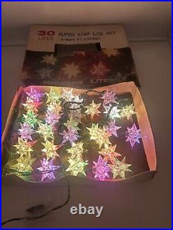 Vintage 1950s 30 Super Star Lites Set 3 Way Flashing Weatherproof Miniature