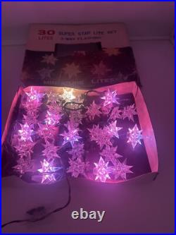 Vintage 1950s 30 Super Star Lites Set 3 Way Flashing Weatherproof Miniature