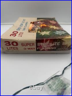 Vintage 1950s 30 Super Star Lites Set 3 Way Flashing Weatherproof Miniature