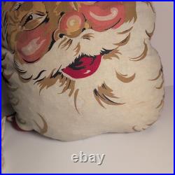 Vintage 1950s Santa Claus Merry Christmas Kitschy Throw Pillow Decoration