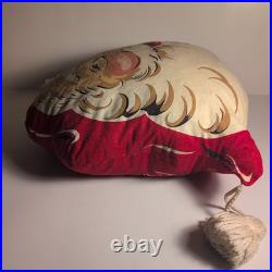 Vintage 1950s Santa Claus Merry Christmas Kitschy Throw Pillow Decoration