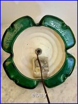 Vintage 1971 Atlantic Mold Ceramic Christmas Tree & Base w Flocked Snow Complete