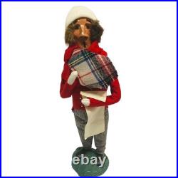 Vintage 1980 Byers Choice Carolers 3pc Set Bumpy Base Signed Joyce Byers Holiday