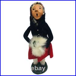Vintage 1980 Byers Choice Carolers 3pc Set Bumpy Base Signed Joyce Byers Holiday