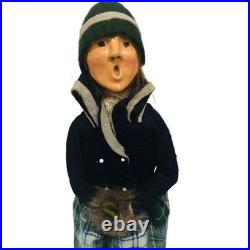 Vintage 1980 Byers Choice Carolers 3pc Set Bumpy Base Signed Joyce Byers Holiday