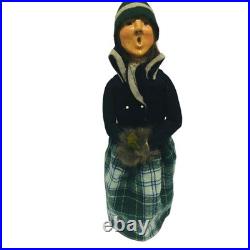 Vintage 1980 Byers Choice Carolers 3pc Set Bumpy Base Signed Joyce Byers Holiday