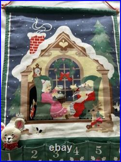 Vintage 1987 Avon Count Down To Christmas Cloth Advent Calendar & Original Mouse