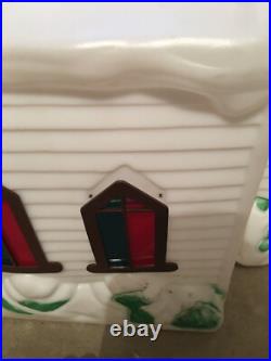 Vintage 1994 Empire Large Christmas Lighted Church Blow Mold Issues READ