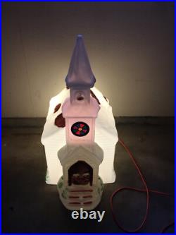 Vintage 1994 Empire Large Christmas Lighted Church Blow Mold Issues READ