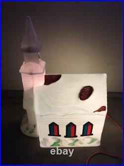 Vintage 1994 Empire Large Christmas Lighted Church Blow Mold Issues READ