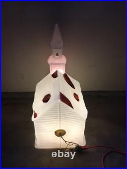 Vintage 1994 Empire Large Christmas Lighted Church Blow Mold Issues READ